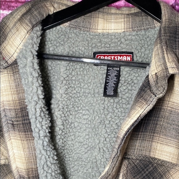 Craftsman Men's Plaid Flannel Shirt - Gray and Tan XXL - Picture 7 of 7